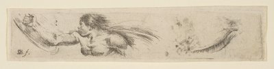 板块19：带盾牌的男人躯干和眼睛研究，来自 "Collection of various dood..., ca. 1646. 作者 斯蒂法诺·德拉·贝拉