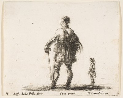 图19：波兰贵族身着法院礼服，站在中间，从后面看，大约...。 1644-47。 作者 斯蒂法诺·德拉·贝拉