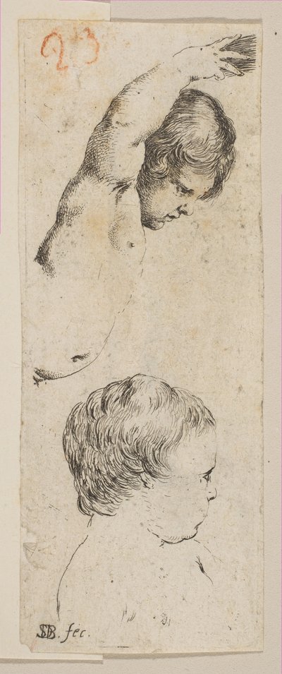 图版6：两幅儿童画，出自《各种涂鸦和蚀刻画作品集》，约1646年。 作者 斯蒂法诺·德拉·贝拉