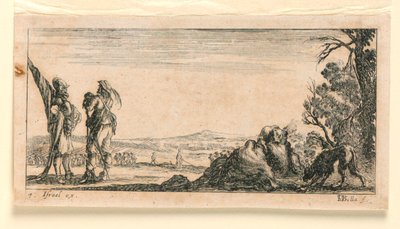 图版7，来自 "Desseins de Queleques Conduites de Troupes, Canons, et Ataques de Villes"。 作者 Stefano della Bella