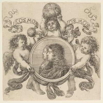 1661年，科西莫·德·美第奇和玛格丽特·路易丝·多奥尔良的肖像，他的妻子。 作者 斯蒂法诺·德拉·贝拉