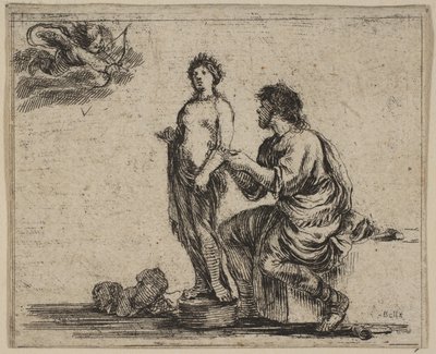 皮格马利翁（Pygmalion），摘自神话游戏《侏儒神话》（Jeu de la Mythologie），1644年。 作者 斯蒂法诺·德拉·贝拉