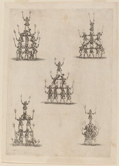 杂耍者的金字塔，1652年。 作者 斯蒂法诺·德拉·贝拉