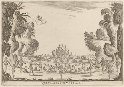 第四幅海上风景画，1637年。 作者 斯蒂法诺·德拉·贝拉