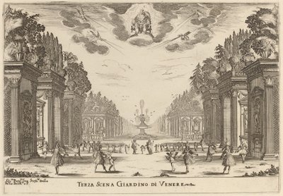 第三场景 维纳斯花园，1637年。 作者 斯蒂法诺·德拉·贝拉