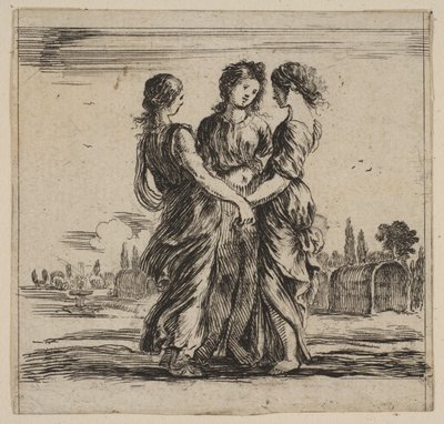 三种恩惠，出自《神话游戏》Jeu de la Mythologie，1644年。 作者 斯蒂法诺·德拉·贝拉