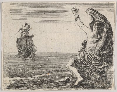 us修斯和阿里亚德涅（Thusus and Ariadne），摘自神话游戏《侏儒神话》（Jeu de la Mythologie），1644年。 作者 斯蒂法诺·德拉·贝拉
