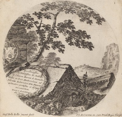 罗马的风景和废墟》的扉页，1646年。 作者 斯蒂法诺·德拉·贝拉