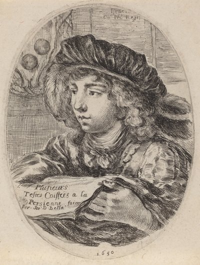 几个Testes Coiffées a la Persienne的标题页，1650年。 作者 斯蒂法诺·德拉·贝拉