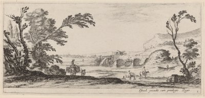 在1647年或之前，旅行者在溪流中捕鱼。 作者 斯蒂法诺·德拉·贝拉
