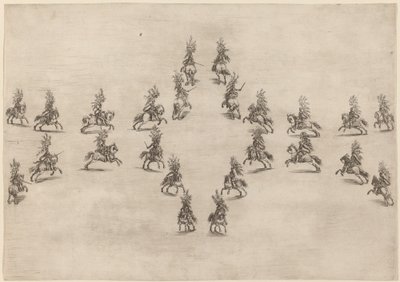 二十四个骑士在一个椭圆中，1652年。 作者 斯蒂法诺·德拉·贝拉