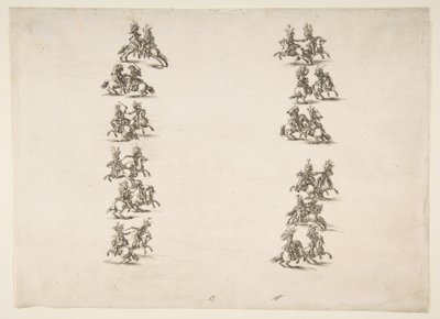 1652年，二十四个骑士分两列作战。 作者 斯蒂法诺·德拉·贝拉