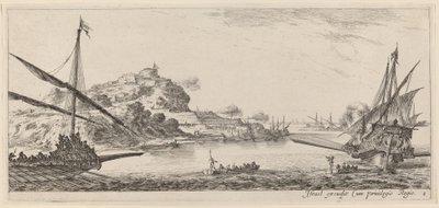 两艘大帆船和它们的发射，在1647年或之前。 作者 斯蒂法诺·德拉·贝拉