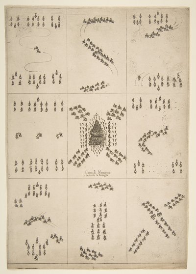 马匹芭蕾舞的各种人物，1652年。 作者 斯蒂法诺·德拉·贝拉