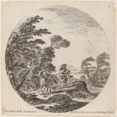 风吹骑兵，1646年。 作者 斯蒂法诺·德拉·贝拉