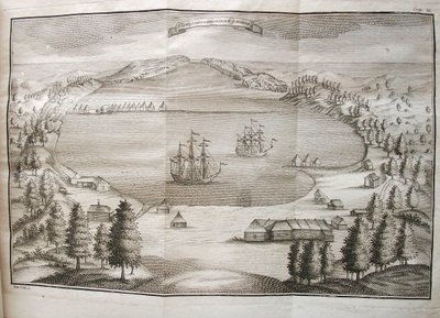 彼得罗巴甫洛夫斯克港的景色，1755年 作者 斯捷潘·彼得罗维奇·克拉舍宁尼科夫