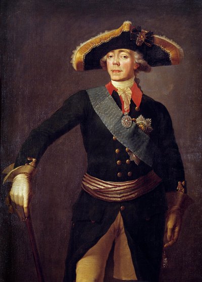 保罗一世 (1754-1801) 的肖像 俄罗斯皇帝 Stepan Semenovich Shchukin (1738-1828) 绘画 19 世纪圣彼得堡，彼得夏宫城堡 作者 Stepan Semenovich Shchukin