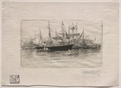 微风点石油码头，1880年。 作者 史蒂芬·帕里什