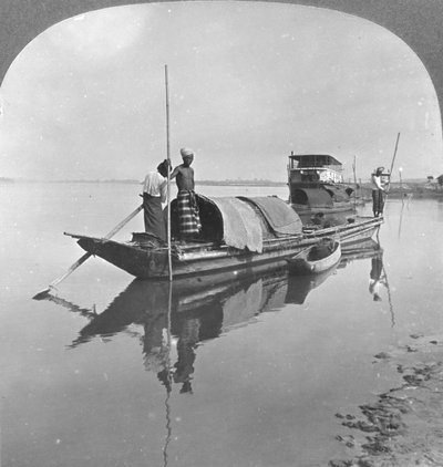 1908年，缅甸伊洛瓦底江上的缅甸船 作者 立体声旅行社