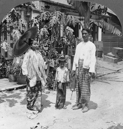 缅甸仰光缅甸家庭，1908年 作者 立体声旅行社