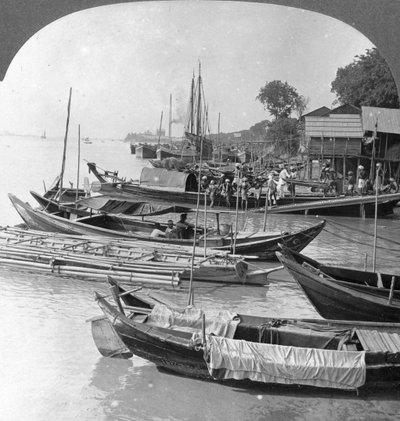 仰望伊洛瓦底江，缅甸仰光，1908年 作者 立体声旅行社