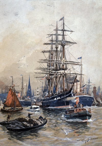19 世纪的汉堡港 作者 斯托尔·威利 (1864 1931)