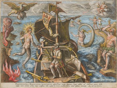 Ferdinandes Magallanes Lusitanus Americae Retectio, 1591。 作者 斯特拉达努斯
