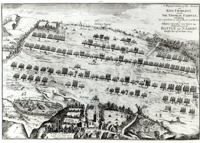 1645年6月14日参加Naseby战役的准备工作，由John Mastin于1792年出版的“Naseby的历史和古物”中发表 作者 街头小贩