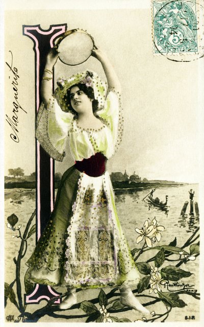I：莫勒·费舍尔（Mlle Fischer），1900年代的艺术家-AAlphabet明信片 作者 罗伊特林格工作室