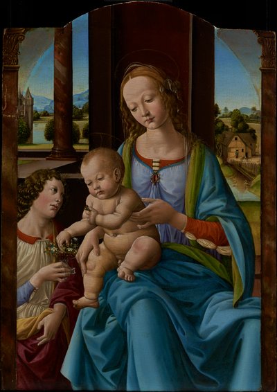 麦当娜和孩子 作者 Lorenzo di Credi 工作室