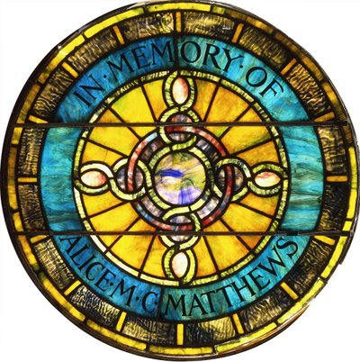 Tiffany Studios制作的圆形含铅玻璃窗（含铅玻璃） 作者 蒂法尼影城