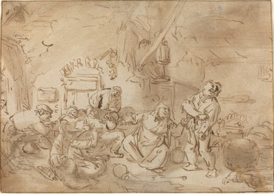 旅店中的争吵 作者 Adriaen van Ostade 风格