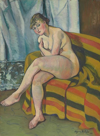 裸体坐在沙发上 作者 Suzanne Valadon