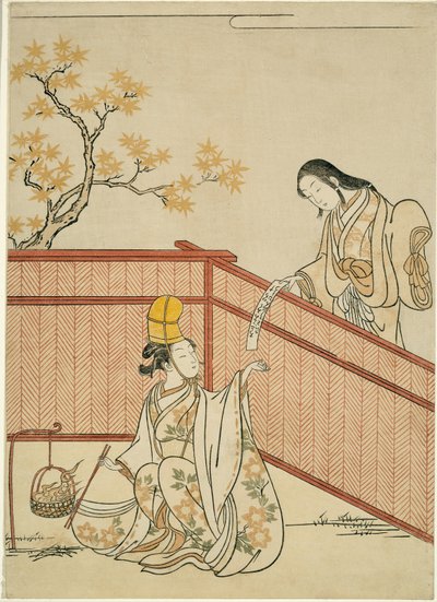 燃烧的秋枫叶 作者 铃木春信