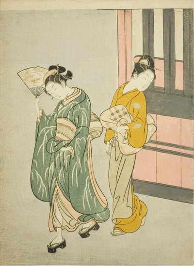 扇中清风（Ogi no seiran），选自 "客厅八景（Zashiki hakkei）"系列 作者 铃木春信
