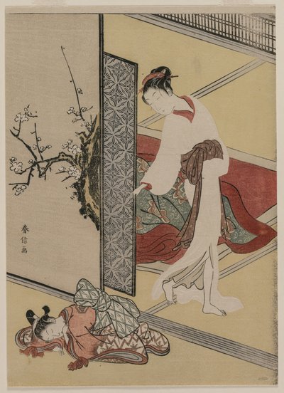 1760年代后期的妓女和侍从。 作者 铃木春信