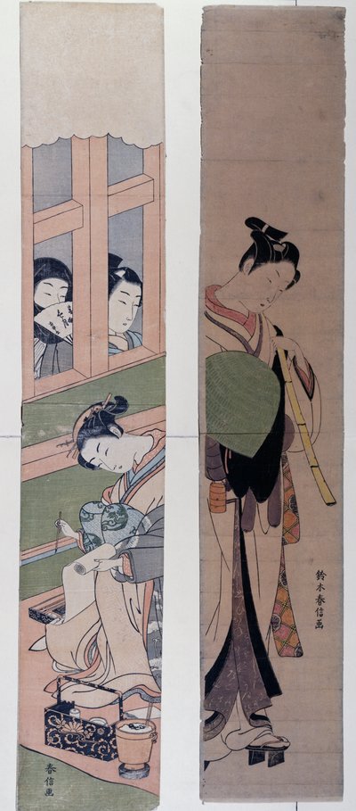 铃木春信（1725-1770）的《宫女》，日本 作者 铃木春信