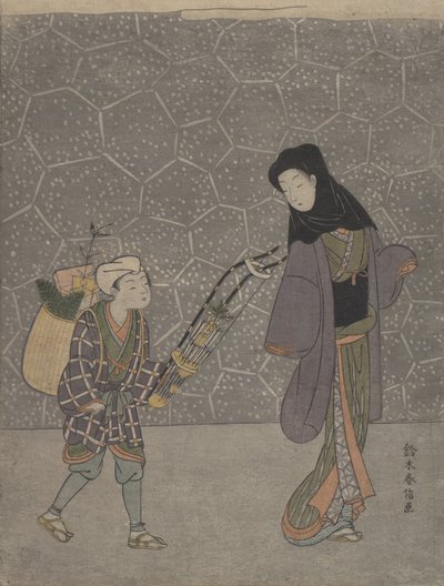 破魔弓，约1765.，约1765.。 作者 铃木春信