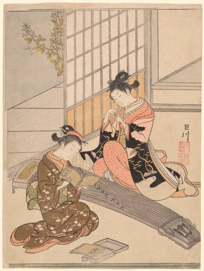 古藤桥的下雁》，选自 "客厅八景 "系列 作者 铃木春信