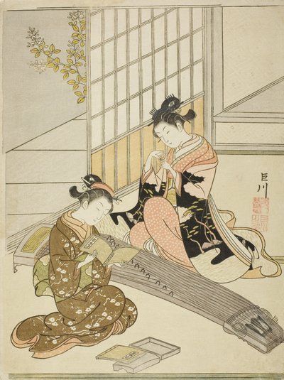 江桥降鹅 作者 铃木春信