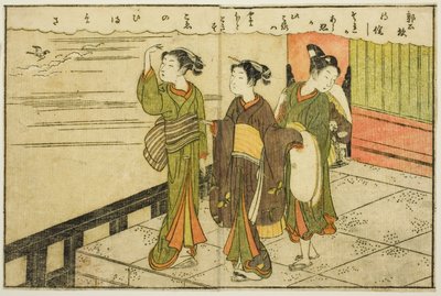 双页插图，选自 "春锦图画书（Ehon haru no nishiki）"第 2 卷 作者 铃木春信