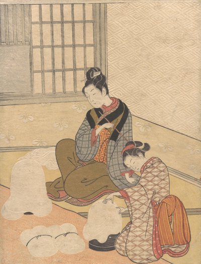 努里奥克河上的晚雪，出自《八大客厅景观》系列，约1766年，约1766年。 作者 铃木春信