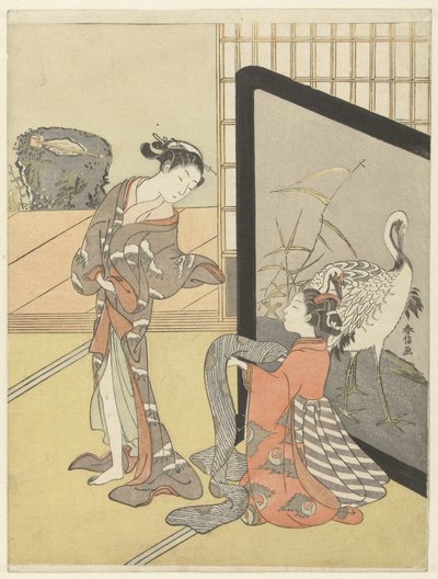 选择腰带 作者 铃木春信