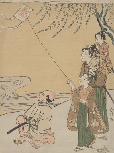 放风筝，约1766年，约1766年。 作者 铃木春信
