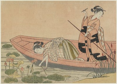 1765年后，周茂书的冥想（彩色木版画） 作者 铃木春信