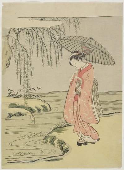 1765年之后，书法家Ono no To_fu_的冥想 作者 铃木春信