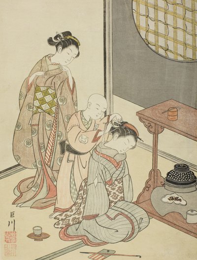 茶摊夜雨 作者 铃木春信