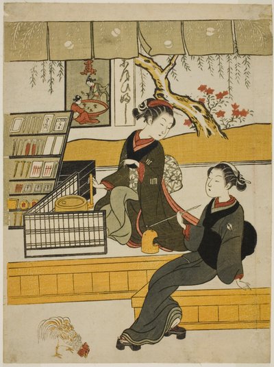 元柳屋女店员大富士与一位顾客 作者 铃木春信