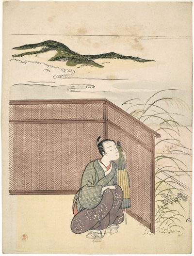1765年《伊势物语》中的川内悟的模仿 作者 铃木春信