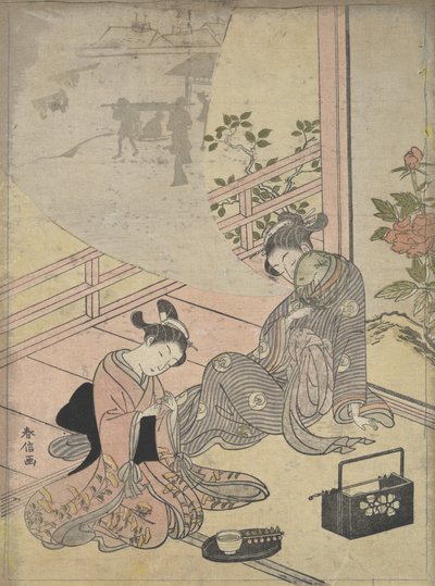 年轻人卢的故事的模仿：歌妓的梦，18世纪。 作者 铃木春信
